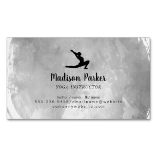 Tarjeta De Visita Magnética Yoga Pose Pincel acuarela