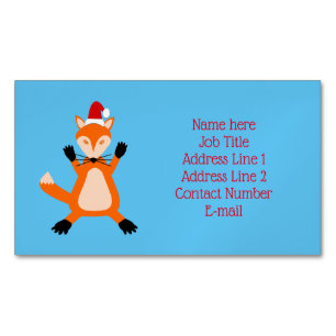 Tarjeta De Visita Magnética Zorro de Navidad Lindo Personalizado