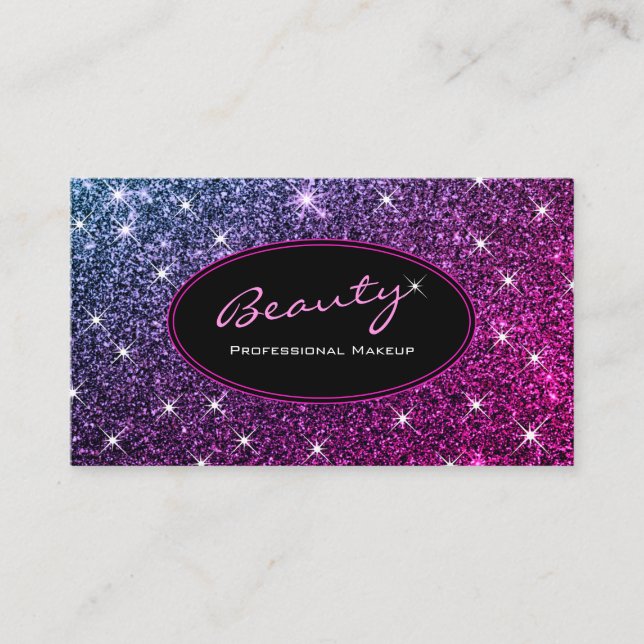 Tarjeta De Visita Magnífica artista Luminosa Belleza Purpurina Púrpu (Anverso)