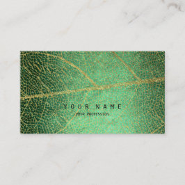 Tarjeta De Visita Magnífica Belleza Vip Tropic De Hoja Dorada Minima