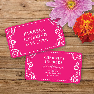 Tarjeta De Visita Magnífica Comida De Papel Pink Picado Ornate
