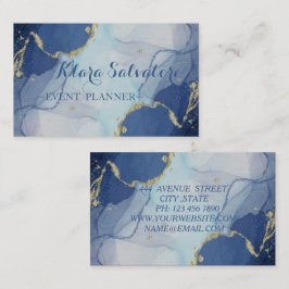 Tarjeta De Visita Magnífica Marble Azul Hermosa