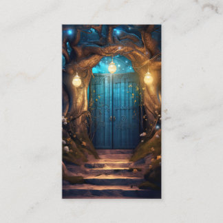 Tarjeta De Visita Magnífica puerta antigua de fantasía forestal enca