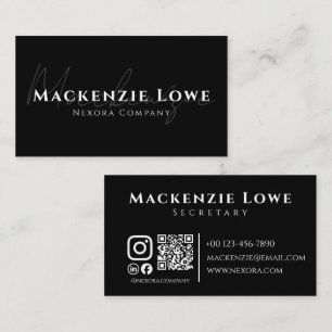 Tarjeta De Visita Magnífica tipografía monocromática moderna Minimal