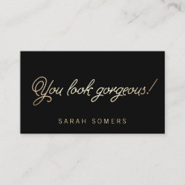 Tarjeta De Visita Magnífica y elegante belleza de guión dorado