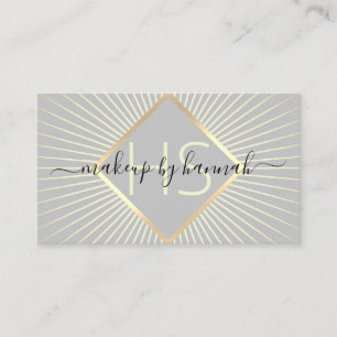 Tarjeta De Visita Magnífico Artista Gris & Oro Typografía Salón D