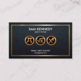 Tarjeta De Visita Magníficos símbolos de matemáticas Gold Tutor