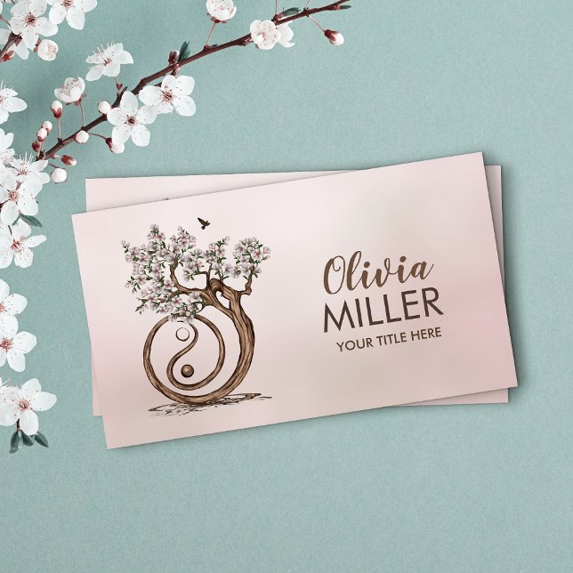 Tarjeta De Visita Magnolia Blossom Yin Yang Tree (Subido por el creador)