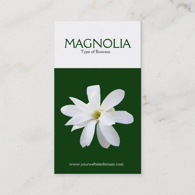 Tarjeta De Visita Magnolia de la vertical de dos tonos (Anverso)