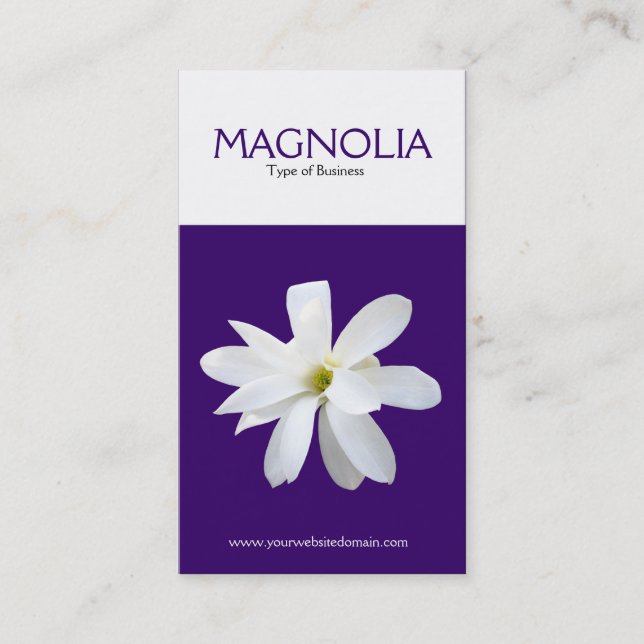 Tarjeta De Visita Magnolia vertical de dos tonos (330066) (Anverso)