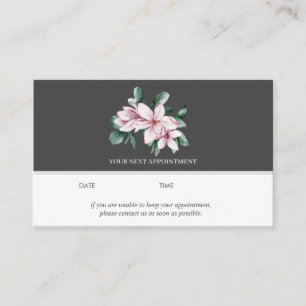 Tarjeta De Visita Magnolia y Eucalipto Gris oscuro Nombramiento