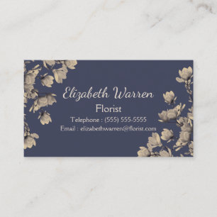 Tarjeta De Visita Magnolias meridionales y florista azul de