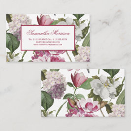 Tarjeta De Visita Magnolias otras flores Botánica antigua