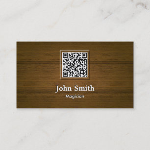 Tarjeta De Visita Mago de madera con clase del código del grano QR