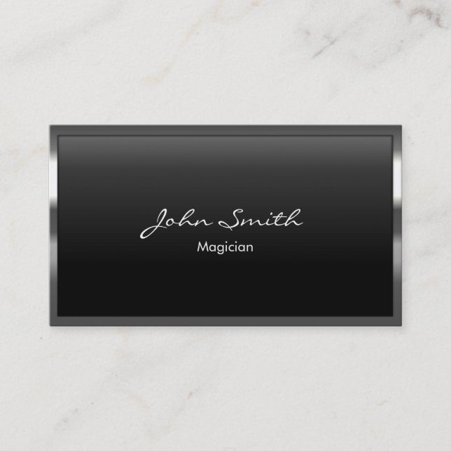 Tarjeta De Visita Mago metalizado profesional de la frontera (Anverso)