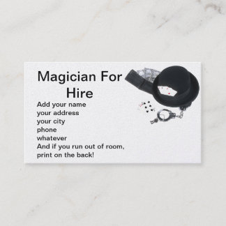 Tarjeta De Visita Mago para el alquiler