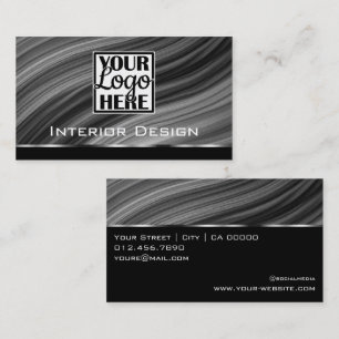 Tarjeta De Visita Mahaghoni Textura Madera de madera Gris Logo Gris