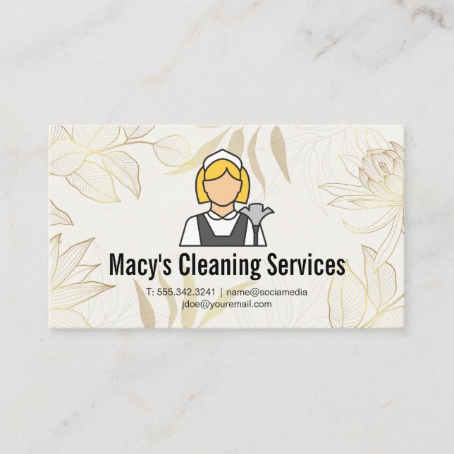 Tarjeta De Visita Maid Cleaner | Mantenimiento de la casa (Anverso)