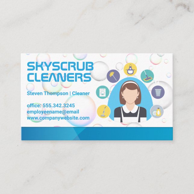 Tarjeta De Visita Maid | Cleaner Tool Equipment (Anverso)