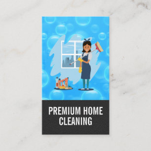 Tarjeta De Visita Maid con herramientas de baño y limpieza