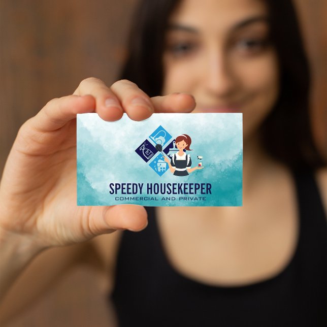 Tarjeta De Visita Maid | Iconos de limpieza | Servicios a domicilio (Subido por el creador)