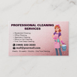 Tarjeta De Visita  Maid Janitorial Lady House Cleaning Business Card