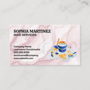 Tarjeta De Visita Maid   Mop y Broom   Suds de jabón