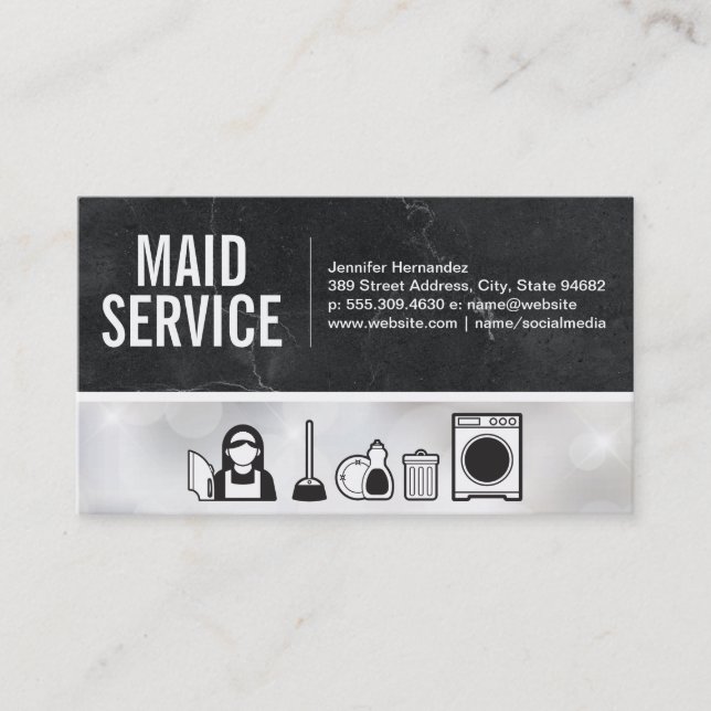 Tarjeta De Visita Maid | Servicios de limpieza (Anverso)