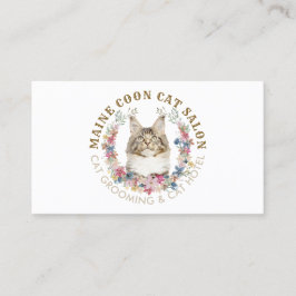 Tarjeta De Visita Maine Coon Cat Grooming Salon Mascota Spa