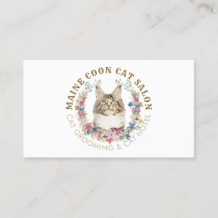 Tarjeta De Visita Maine Coon Cat Grooming Salon Mascota Spa