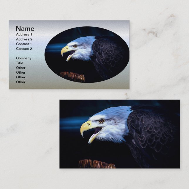 Tarjeta De Visita Majestic Bald Eagle (Anverso / Reverso)