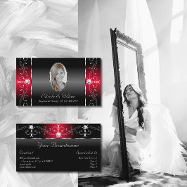 Tarjeta De Visita Majestuosas joyas de contrabando negro y rojo con 