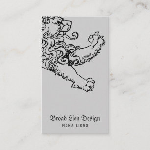 Tarjeta De Visita Majestuoso León Dorado Andando Arte Antiguo Vintag