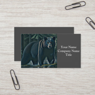 Tarjeta De Visita Majestuoso Oso Negro Del Bosque Del Norte