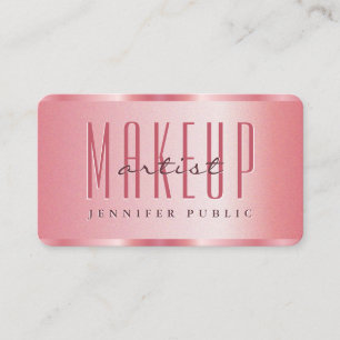 Tarjeta De Visita Make Up Artist Business Card Elegant Rosa Gold