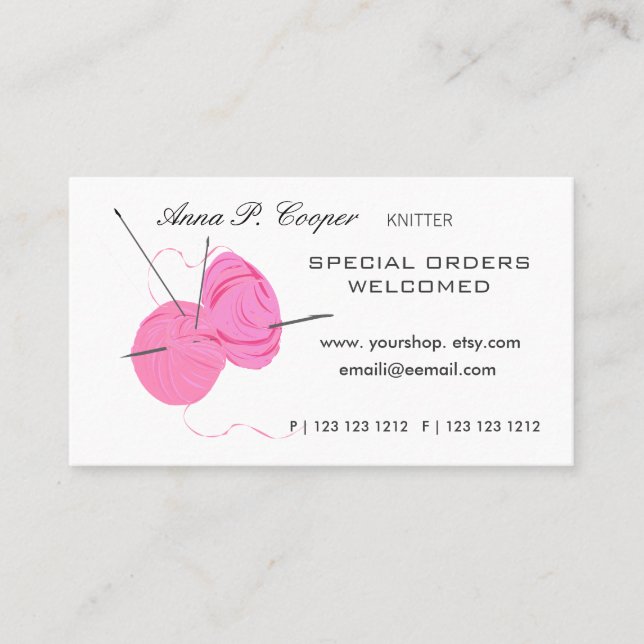 Tarjeta De Visita #makers lindos rosados de las bolas y de las (Anverso)