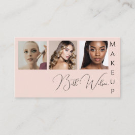 Tarjeta De Visita Makeup 3 photo, Pink & Black Business