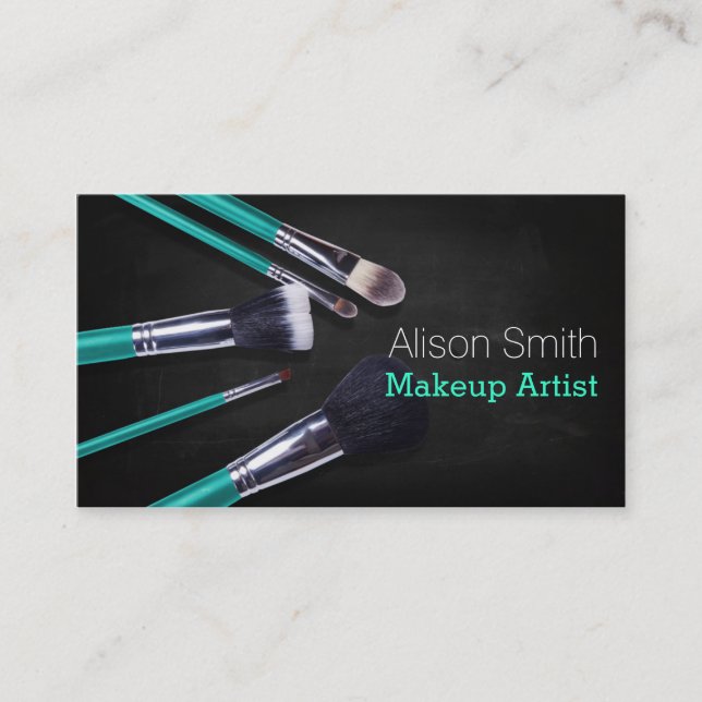 Tarjeta De Visita Makeup Artist brushes / Cosmetic Brushes (Anverso)
