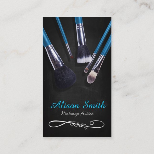 Tarjeta De Visita Makeup Artist brushes / Cosmetic Brushes (Anverso)