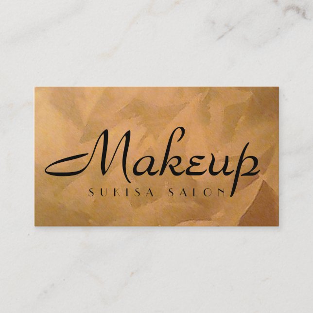 Tarjeta De Visita Makeup Artist Copper Metallic Business Card (Anverso)