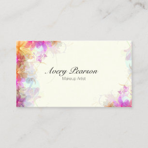 Tarjeta De Visita Makeup Artist Delicate Floral Business Card