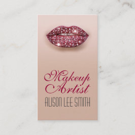 Tarjeta De Visita Makeup Artist / Diamonds Sparkle Lips