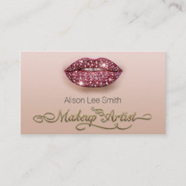 Tarjeta De Visita Makeup Artist / Diamonds Sparkle Lips