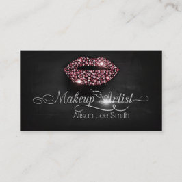 Tarjeta De Visita Makeup Artist / Diamonds Sparkle Lips