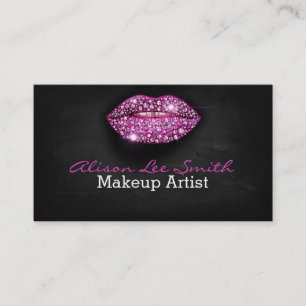 Tarjeta De Visita Makeup Artist / Diamonds Sparkle Lips
