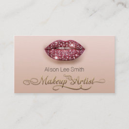 Tarjeta De Visita Makeup Artist / Diamonds Sparkle Lips