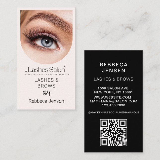 Tarjeta De Visita Makeup Artist Eyelash Lashes & Brows (Anverso / Reverso)