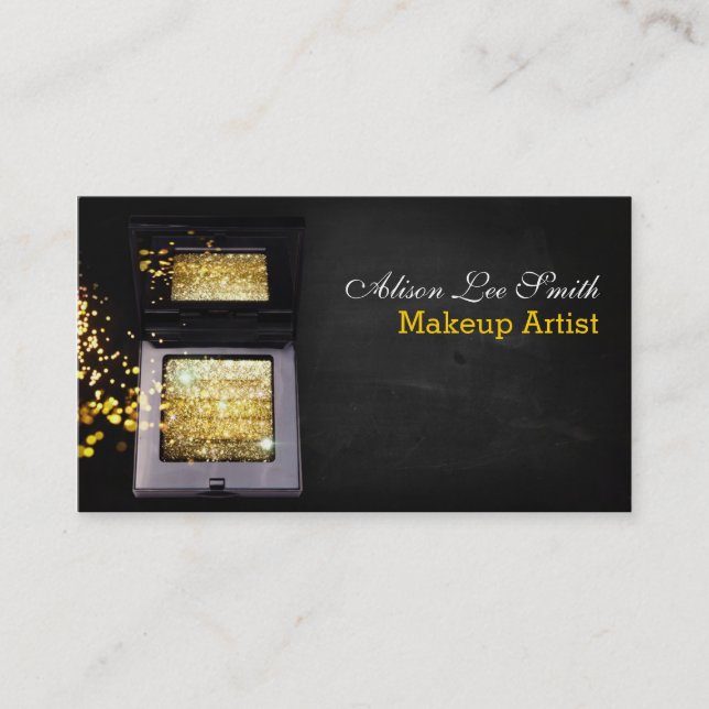 Tarjeta De Visita Makeup Artist / Gold Magic Shimmer Brick (Anverso)