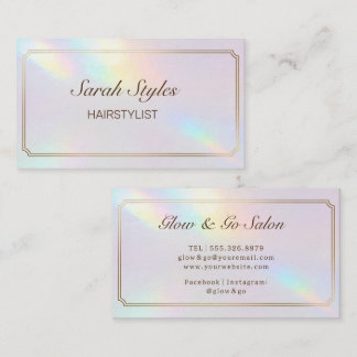 Tarjeta De Visita Makeup Artist Hair Stylist Opal Holographic