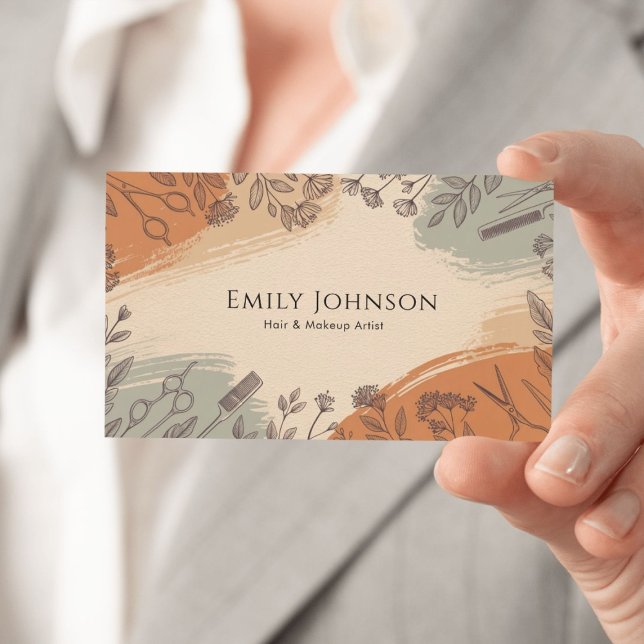 Tarjeta De Visita Makeup Artist Hair Stylist Salon Modern  (Subido por el creador)